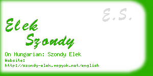 elek szondy business card